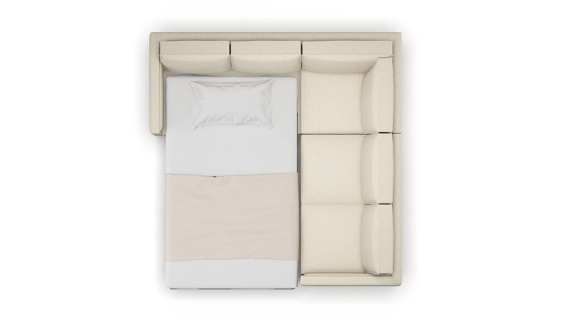 Alps Catalina Wheat Sectional Sleeper Espresso legs 3