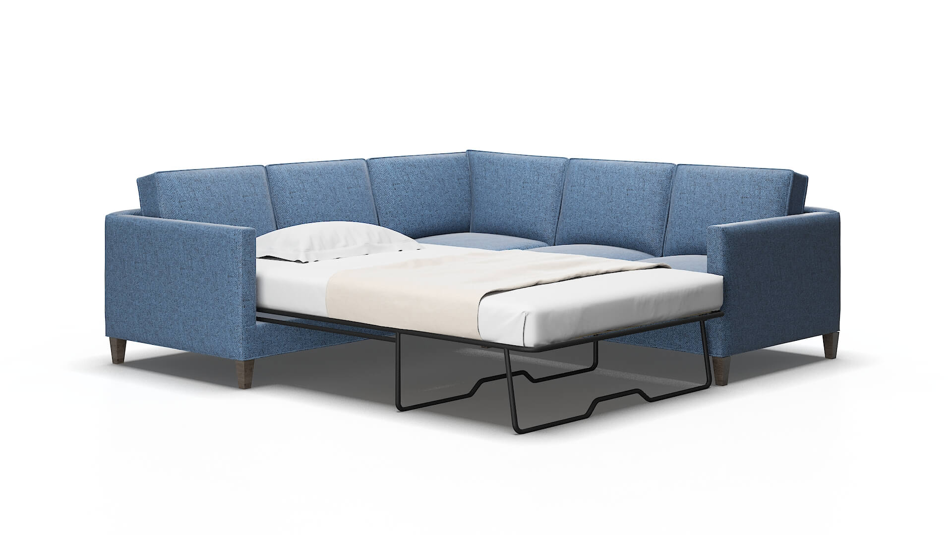 Alps Clyde deep_ocean Sectional sleeper Espresso Legs  2