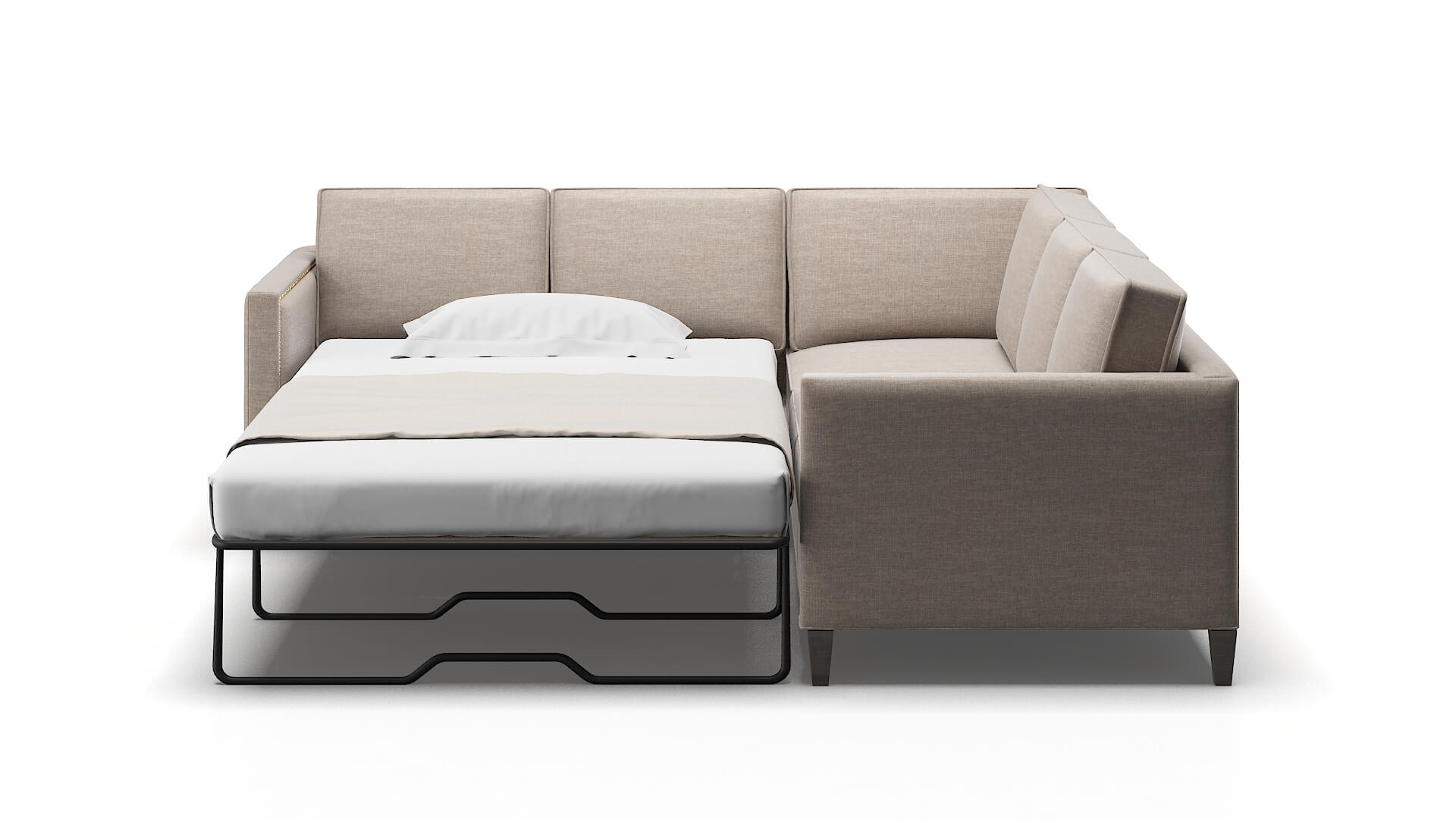 Alps Clyde Dolphin Sectional Sleeper Espresso legs 1