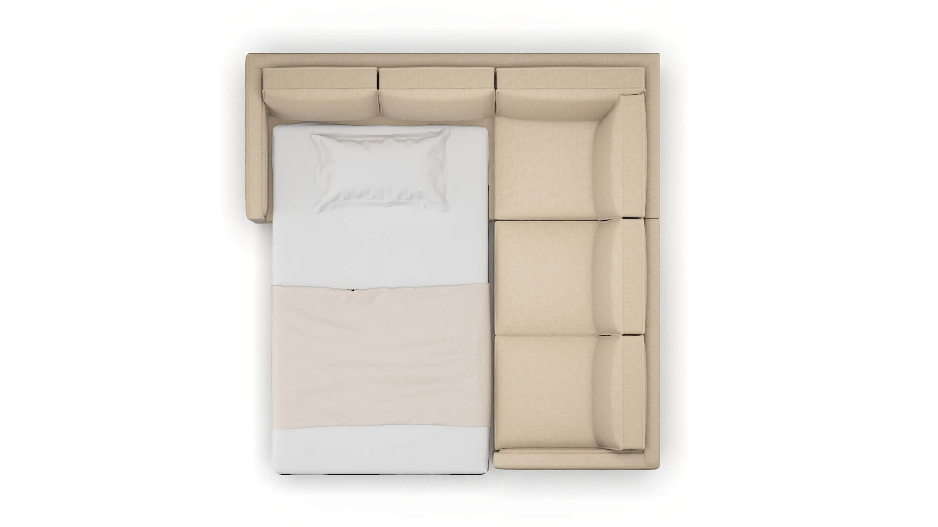 Alps Cosmo Fawn Sectional Sleeper Espresso legs 3