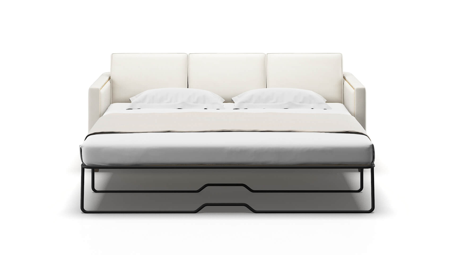 Alps Cosmo Ivory Sofa Sleeper Espresso legs 1