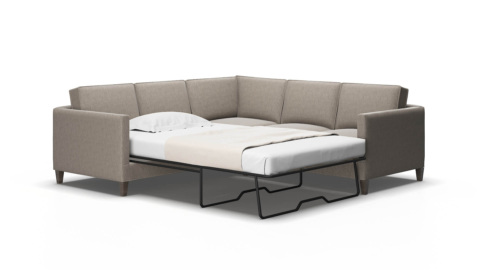 Alps Cosmo taupe Sectional sleeper Espresso Legs  2