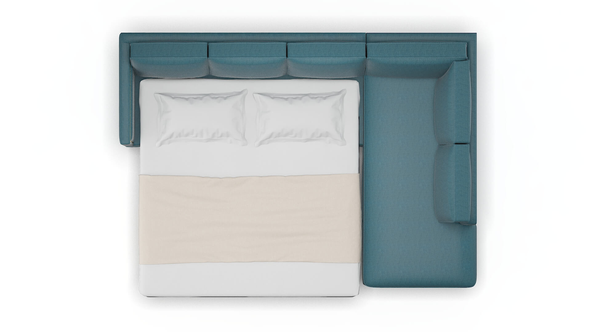 Alps Cosmo Teal Panel Sleeper Espresso legs 3