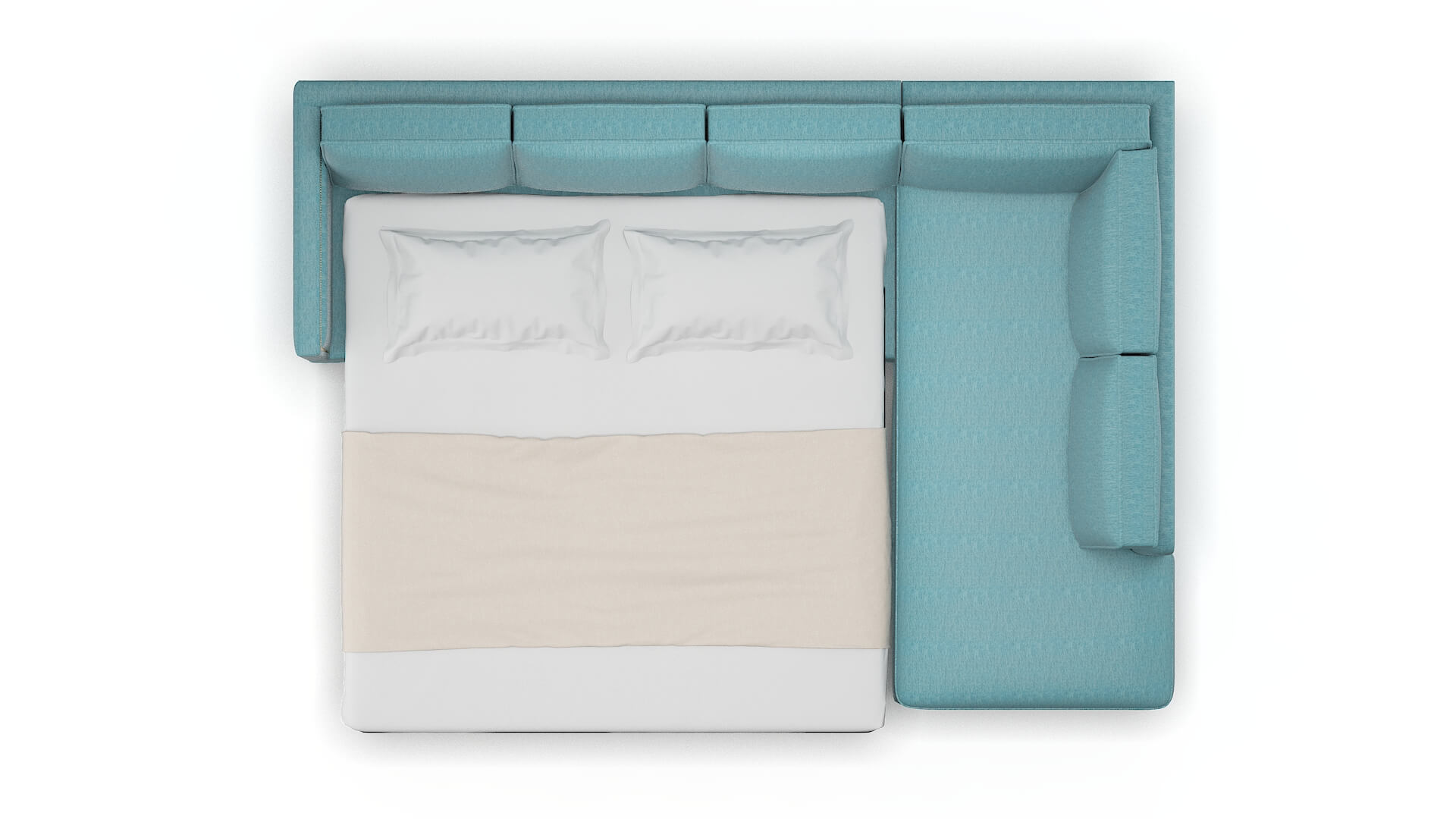 Alps Cosmo Turquoise Panel Sleeper Espresso legs 3