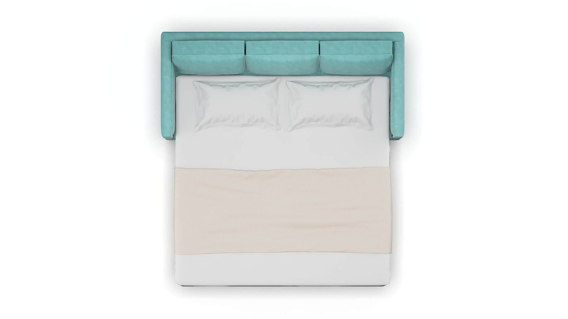 Alps Curious Turquoise Sofa Sleeper Espresso legs 3