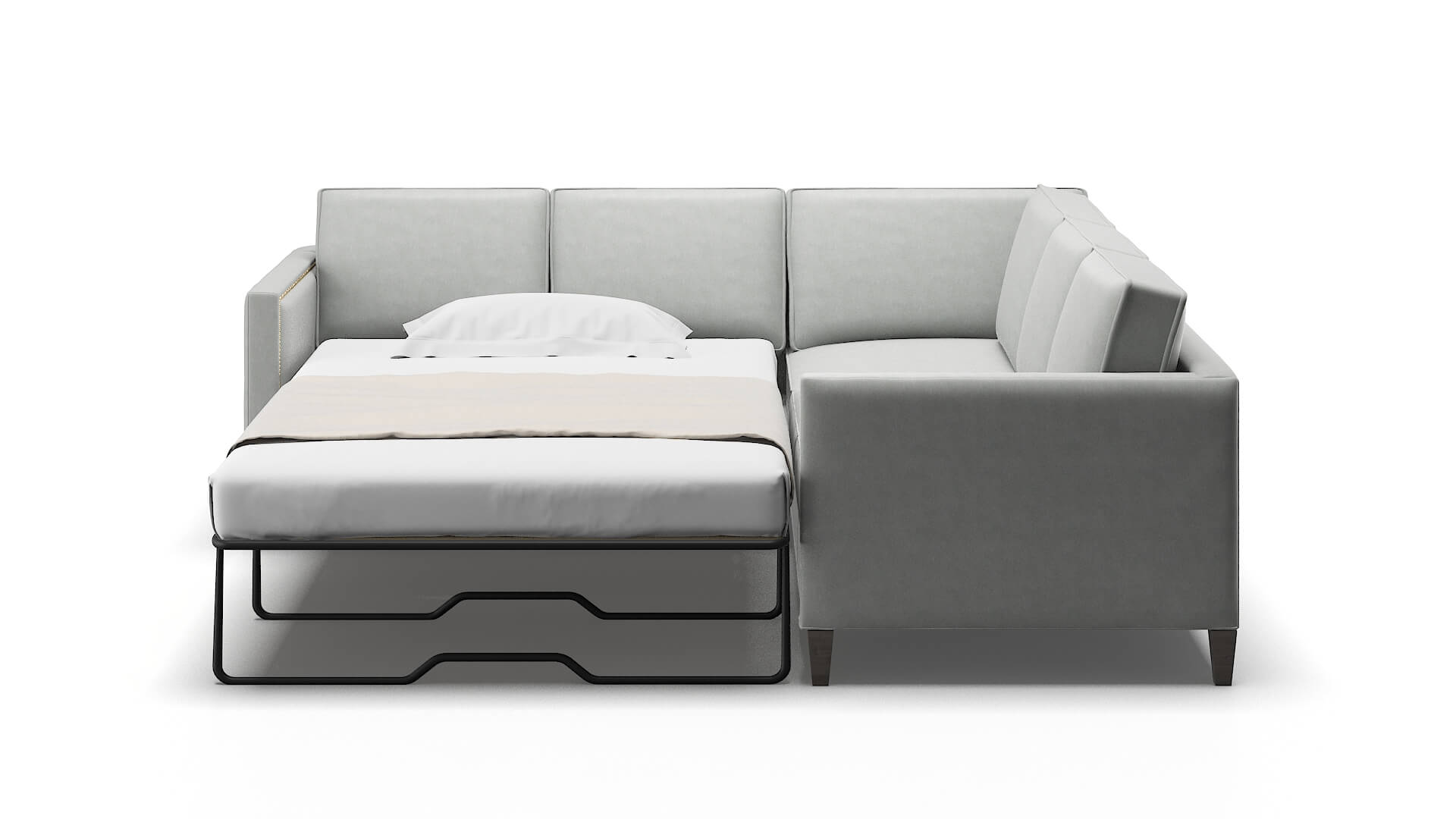 Alps Dawson Platinum Sectional Sleeper Espresso legs 1