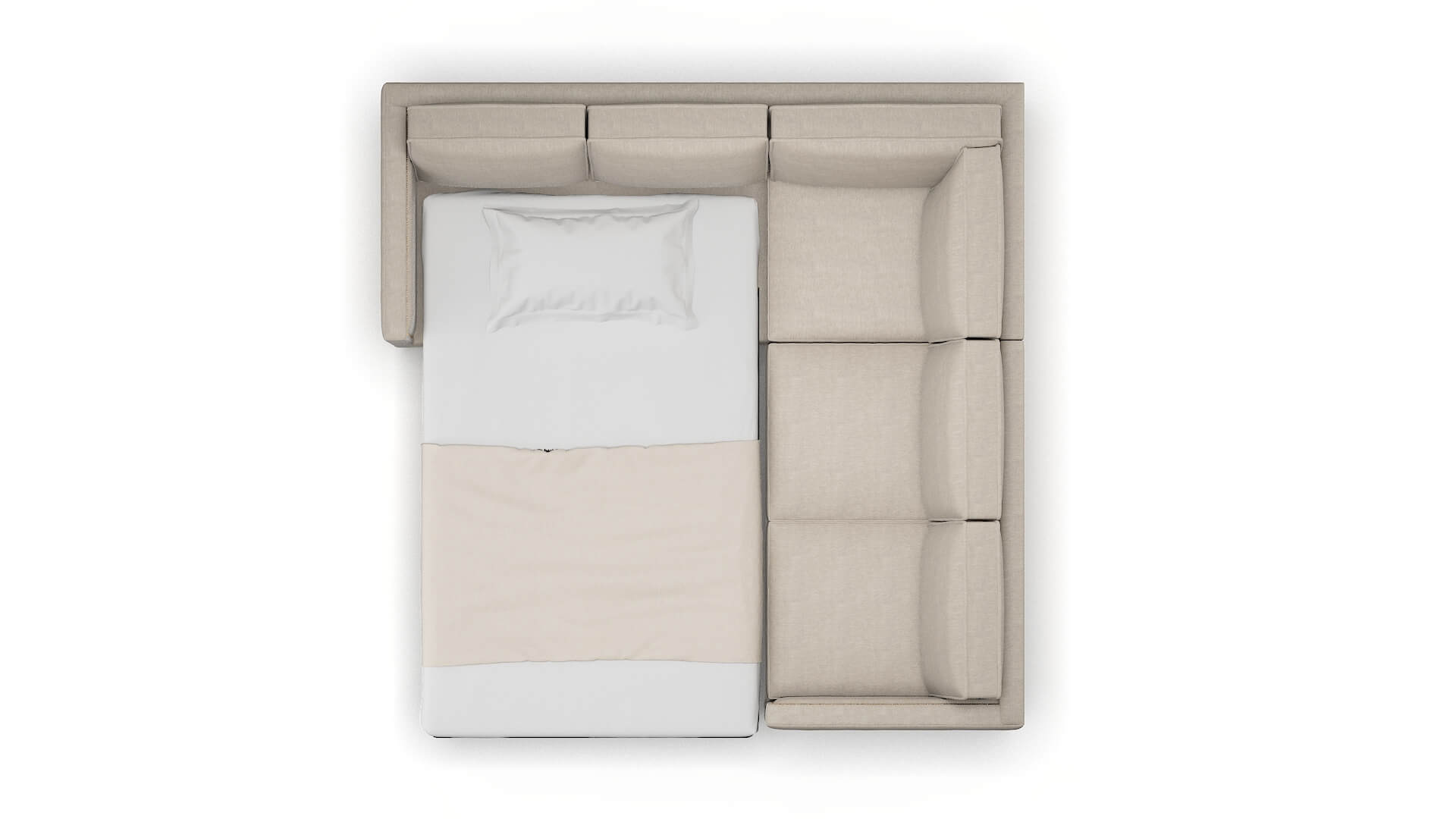 Alps Derby Linen Sectional Sleeper Espresso legs 3