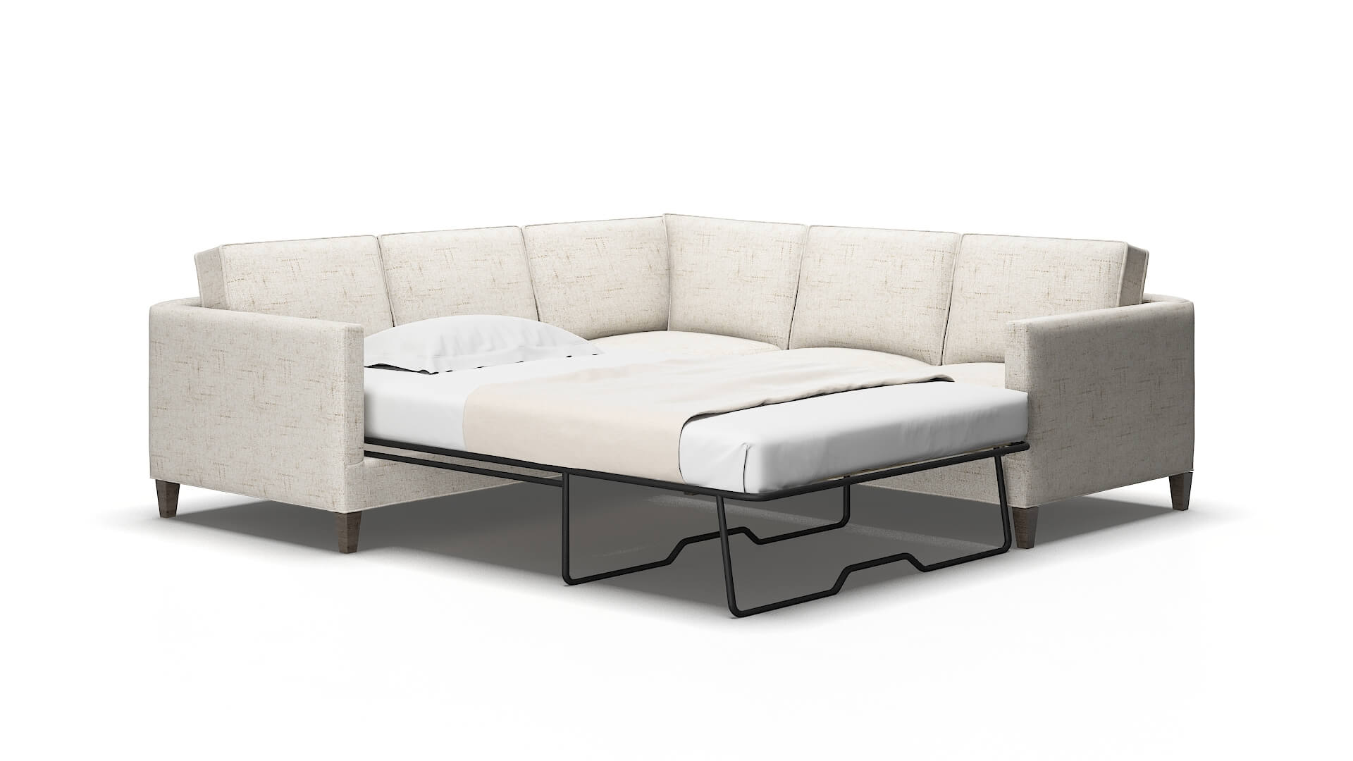 Alps Derby Taupe Sectional Sleeper Espresso legs 2