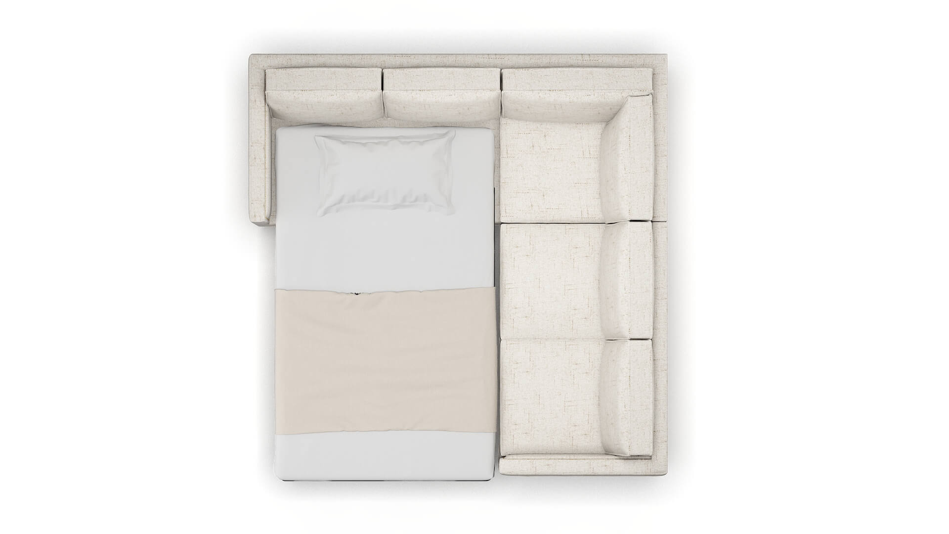 Alps Derby Taupe Sectional Sleeper Espresso legs 3