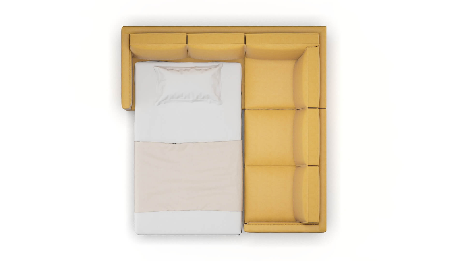 Alps Dream_d Sunflower Sectional Sleeper Espresso legs 3