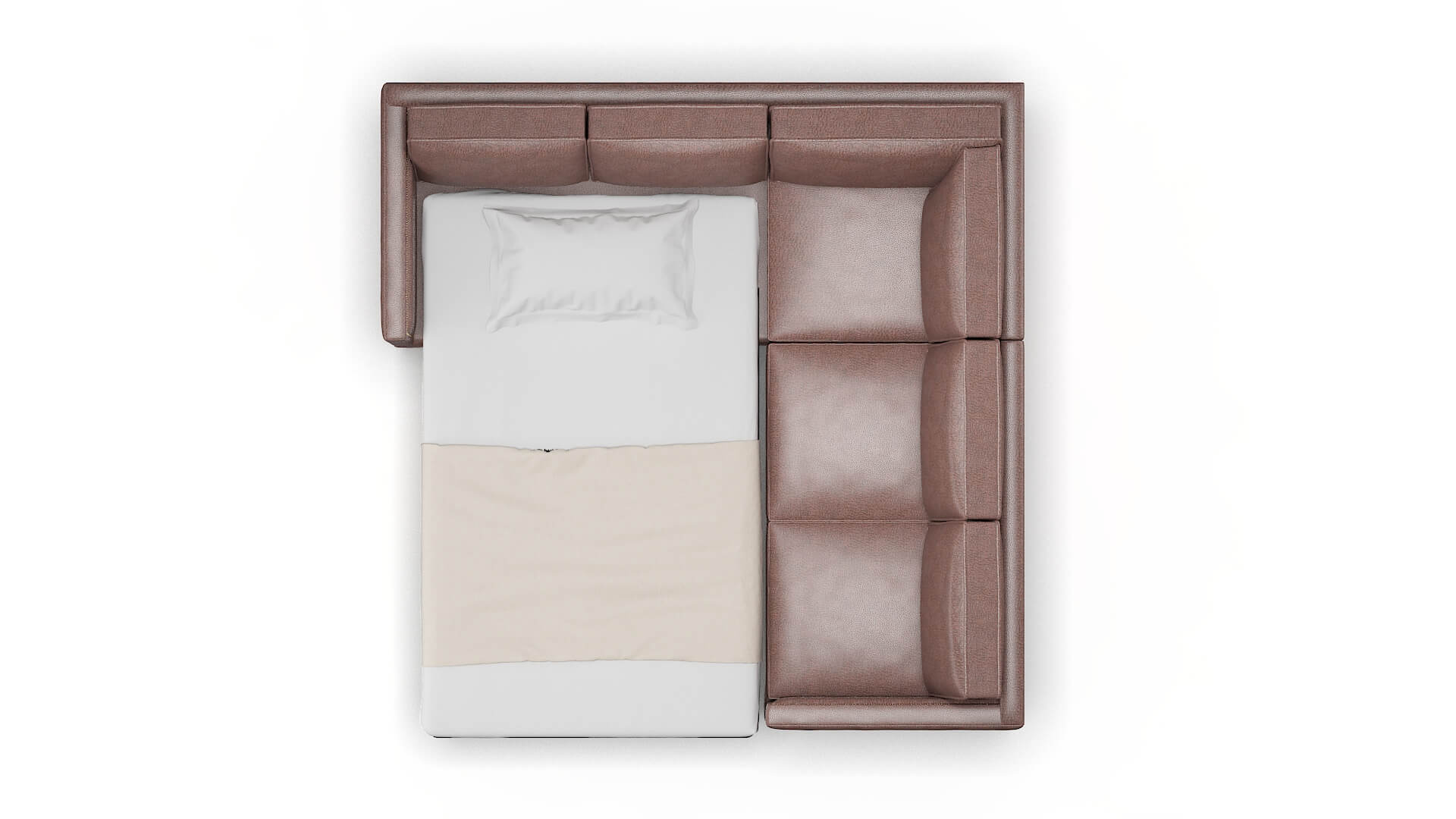 Alps Ford Brown Sectional Sleeper Espresso legs 3