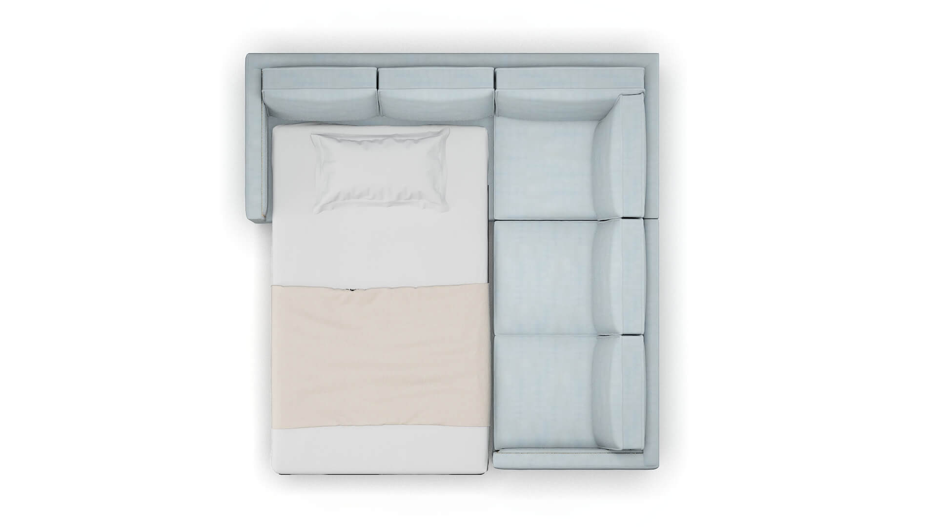 Alps Hathaway Aqua Sectional Sleeper Espresso legs 3