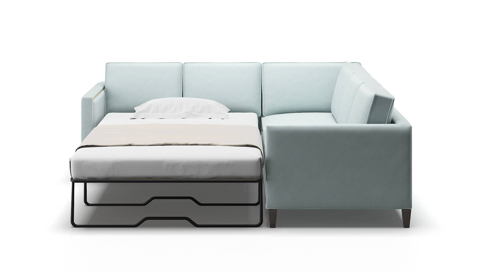 Alps Hepburn Peridot Sectional Sleeper Espresso legs 1