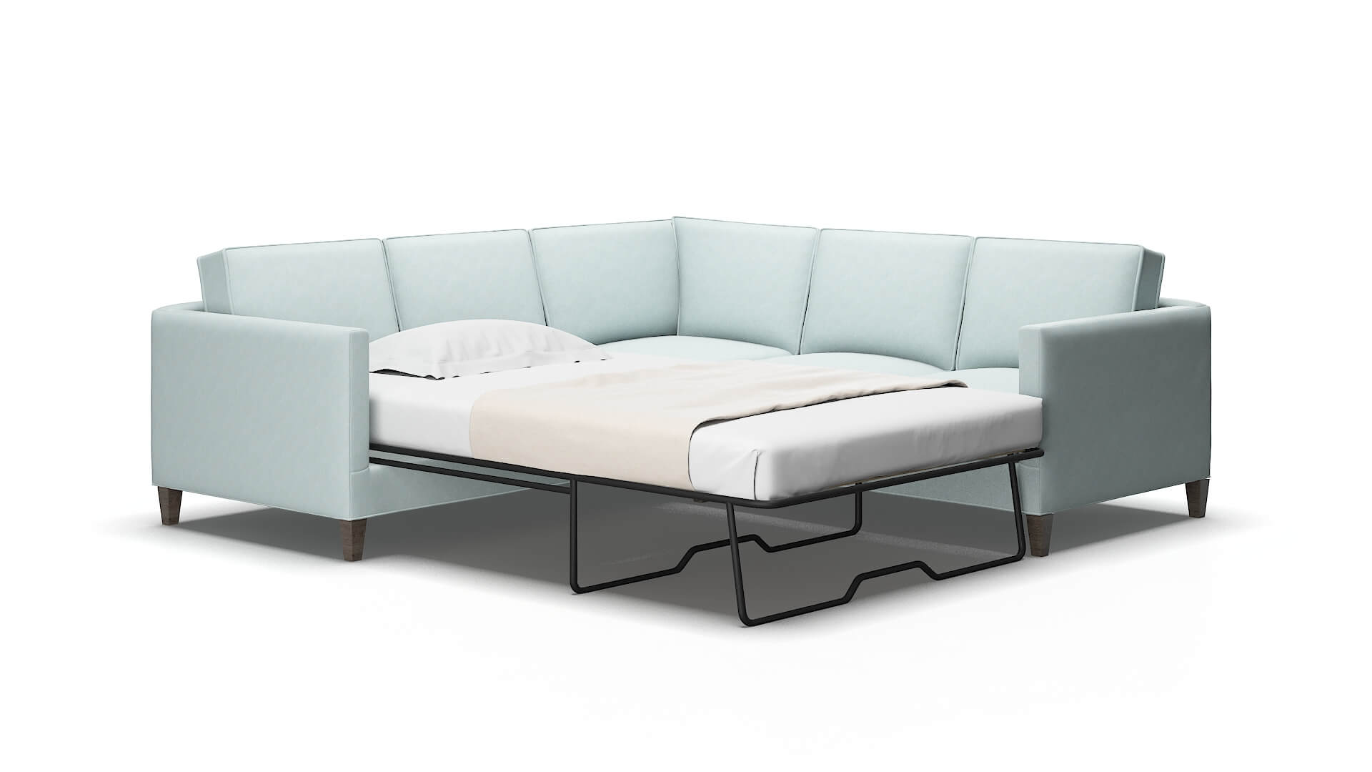 Alps Hepburn Peridot Sectional Sleeper Espresso legs 2