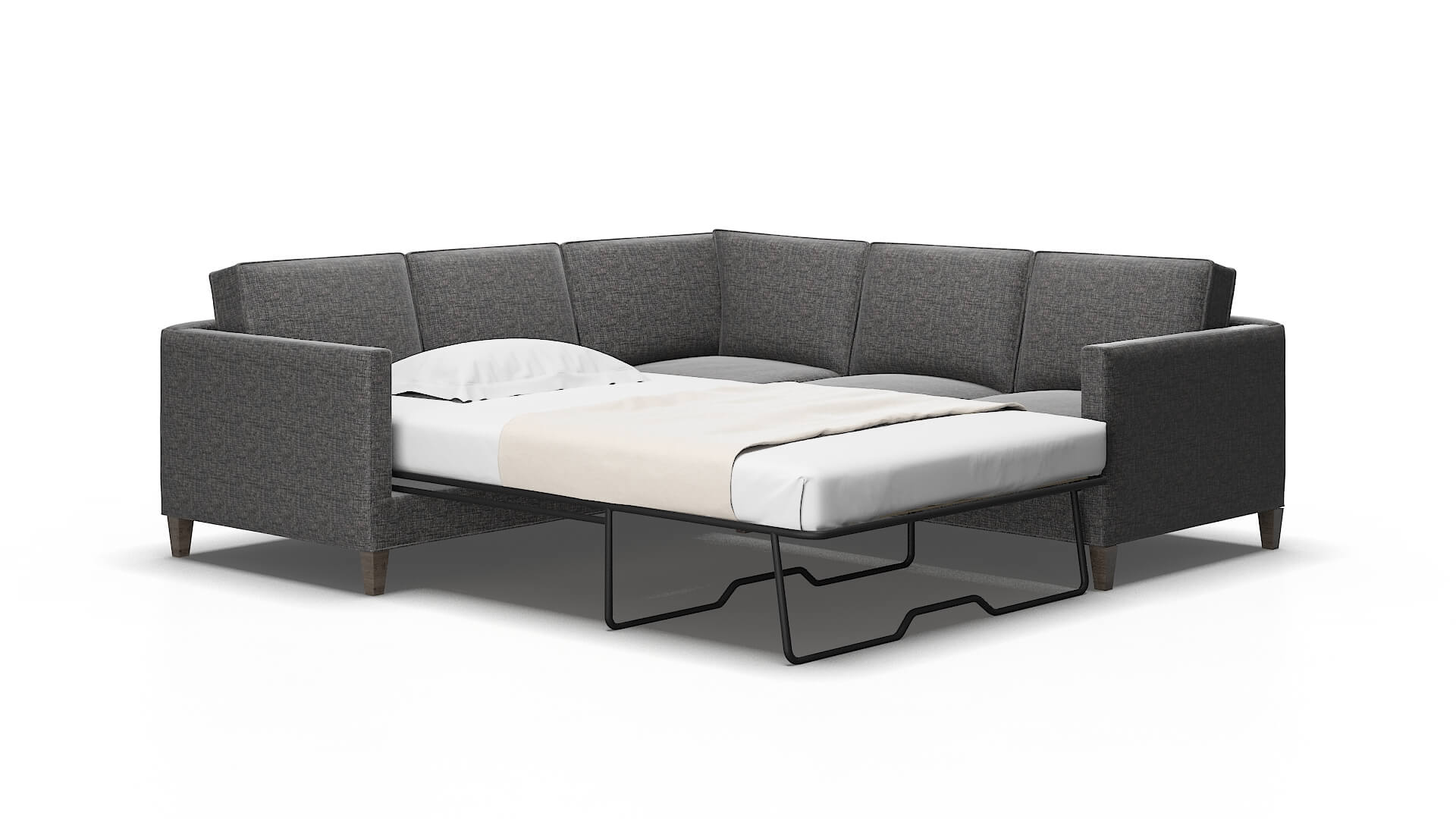 Alps Insight Charcoal Sectional Sleeper Espresso legs 2