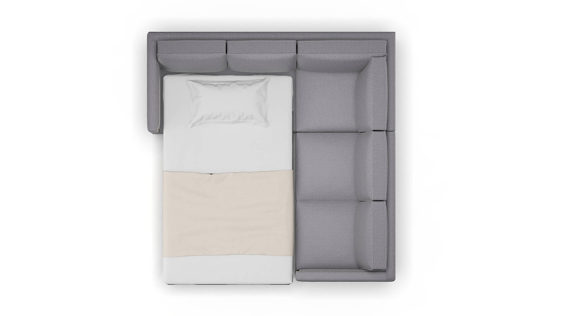 Alps Insight Denim Sectional Sleeper Espresso legs 3