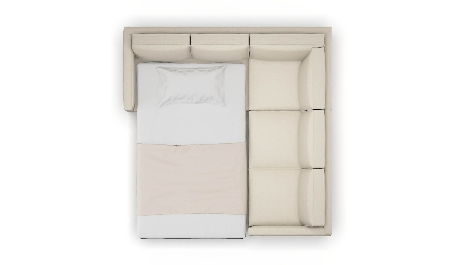 Alps Keylargo Almond Sectional Sleeper Espresso legs 3