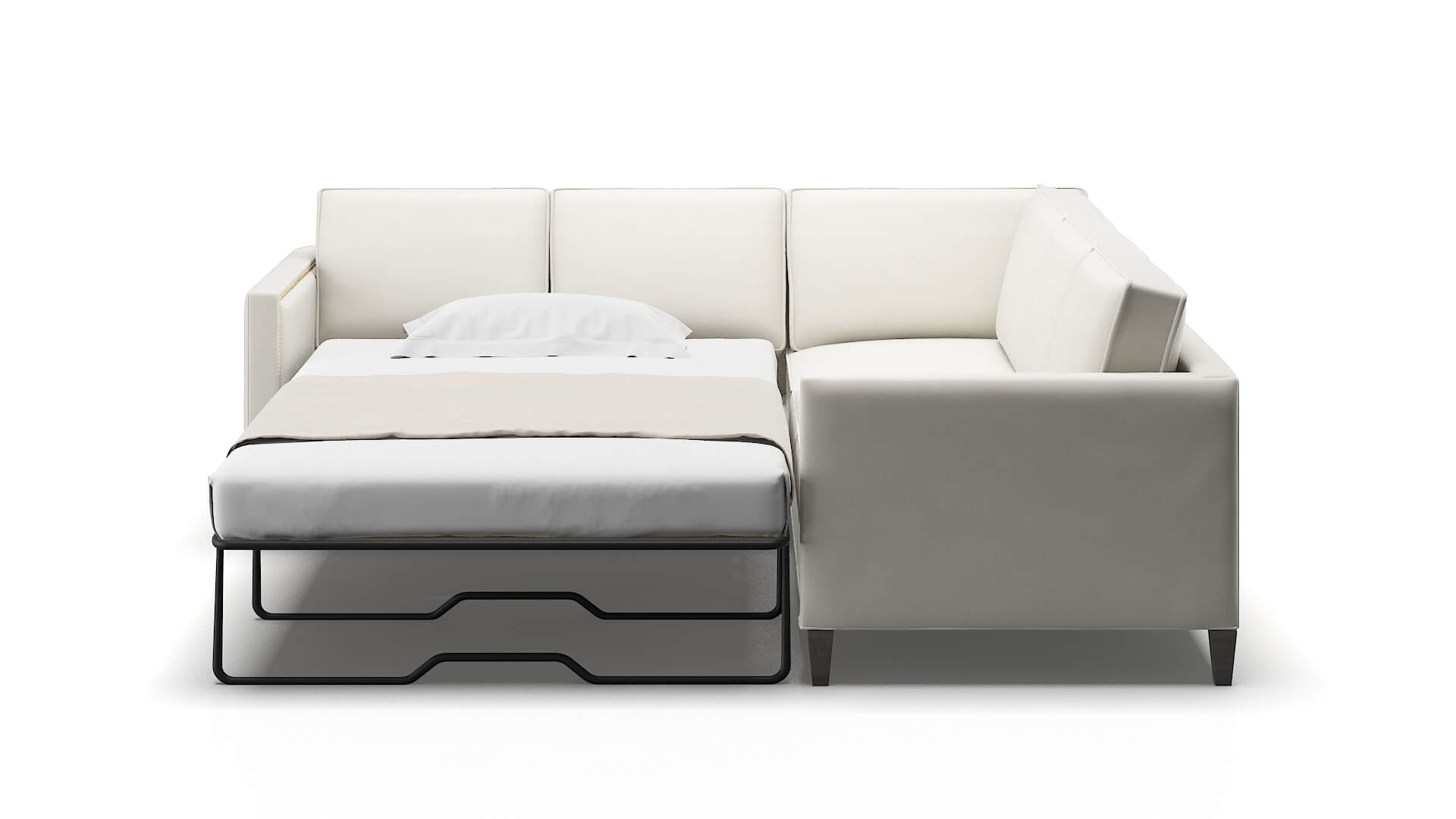 Alps Keylargo Oatmeal Sectional Sleeper Espresso legs 1