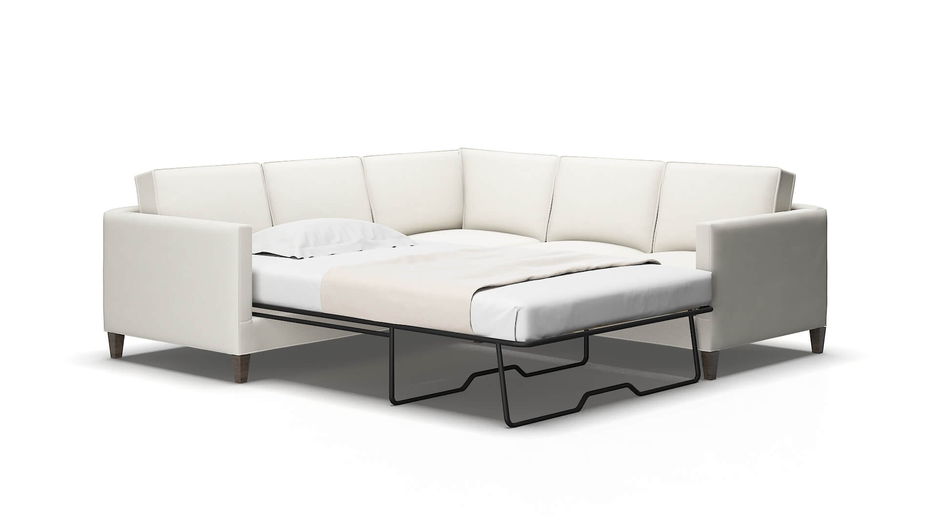 Alps Keylargo Oatmeal Sectional Sleeper Espresso legs 2