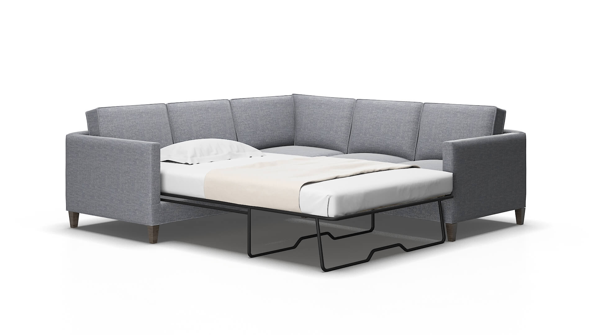 Alps Lana Ash Sectional Sleeper Espresso legs 2