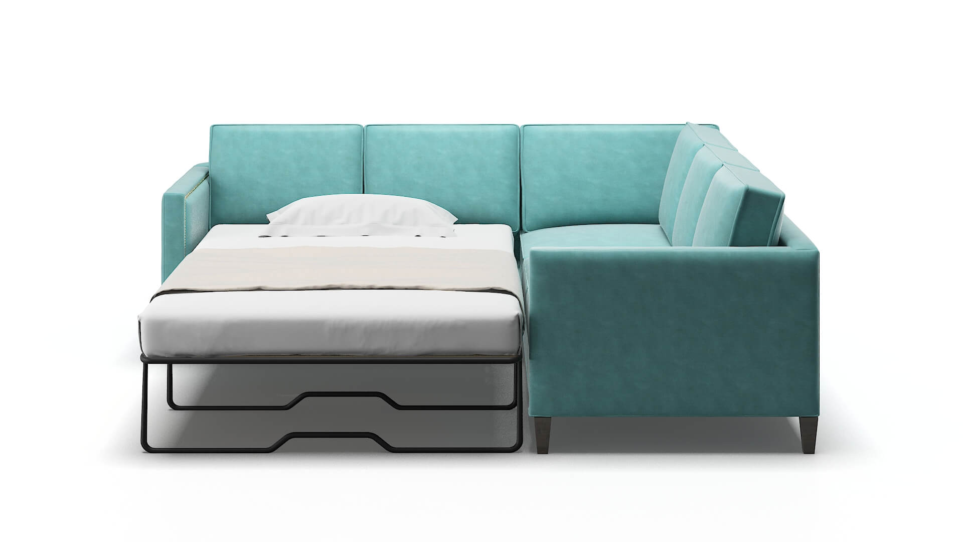 Alps Leslie Caribbean Sectional Sleeper Espresso legs 1