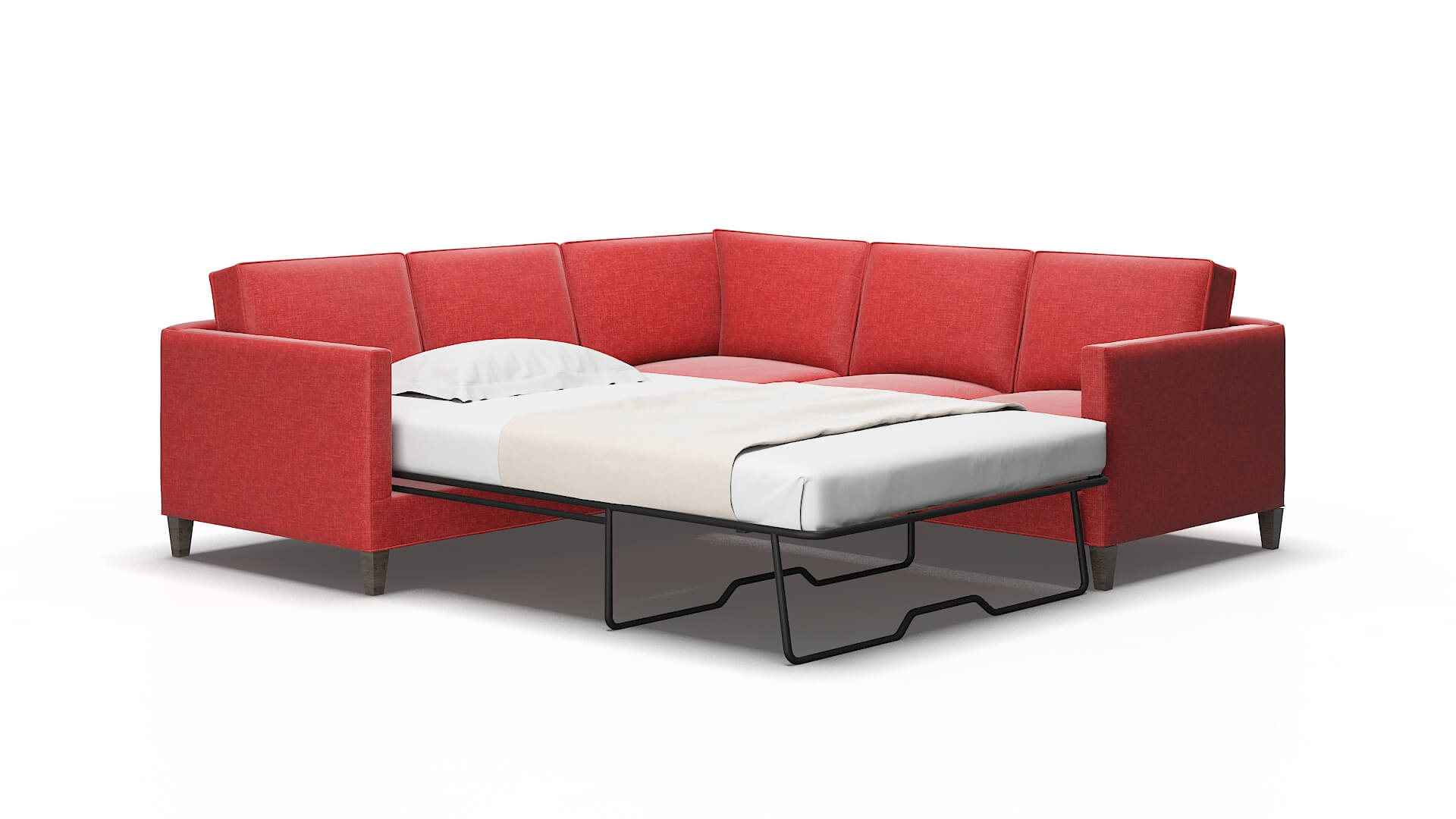Alps Leslie poppy Sectional sleeper Espresso Legs  2