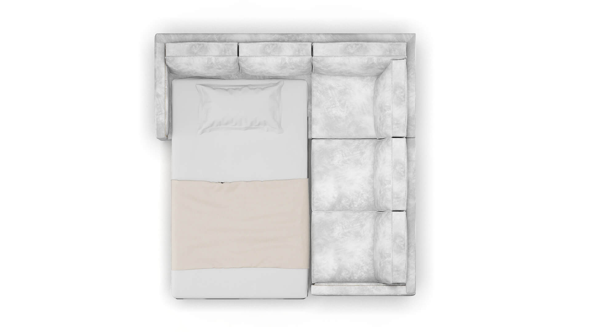 Alps Loft Snowfall Sectional Sleeper Espresso legs 3