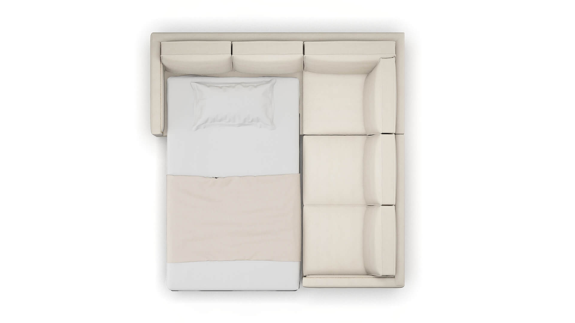 Alps Malibu Linen Sectional Sleeper Espresso legs 3