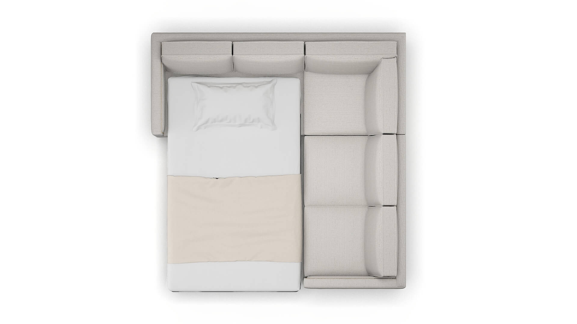 Alps Naples Ash Sectional Sleeper Espresso legs 3