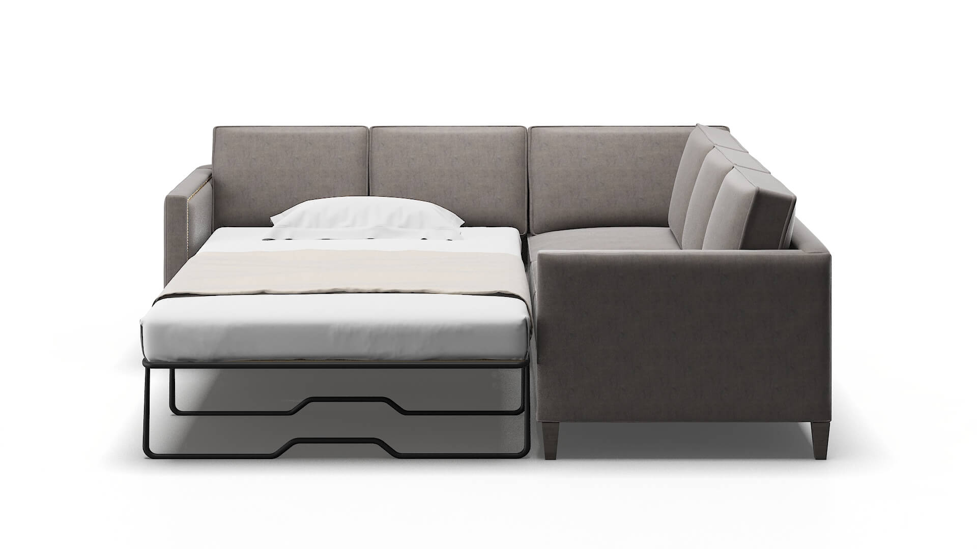 Alps Noble Otter Sectional Sleeper Espresso legs 1