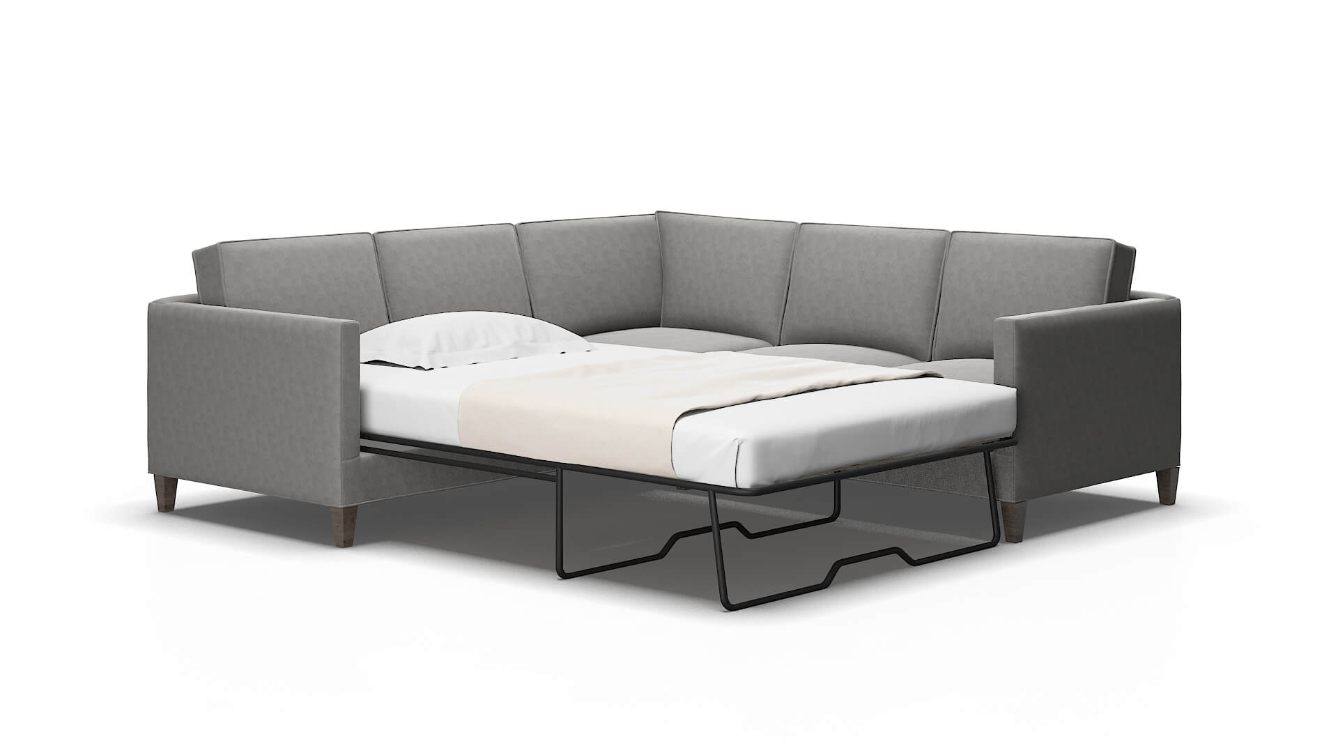 Alps Noble smoke Sectional sleeper Espresso Legs  2