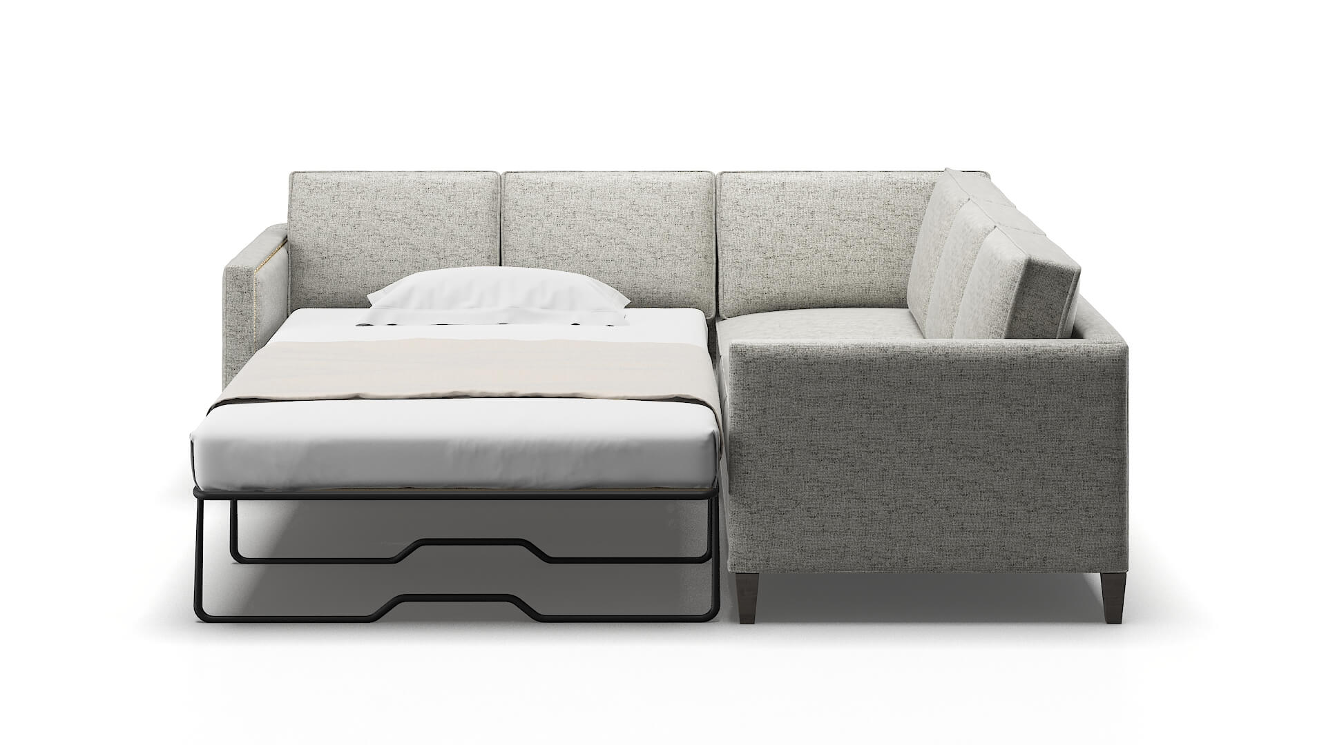 Alps Oceanside Granite Sectional Sleeper Espresso legs 1
