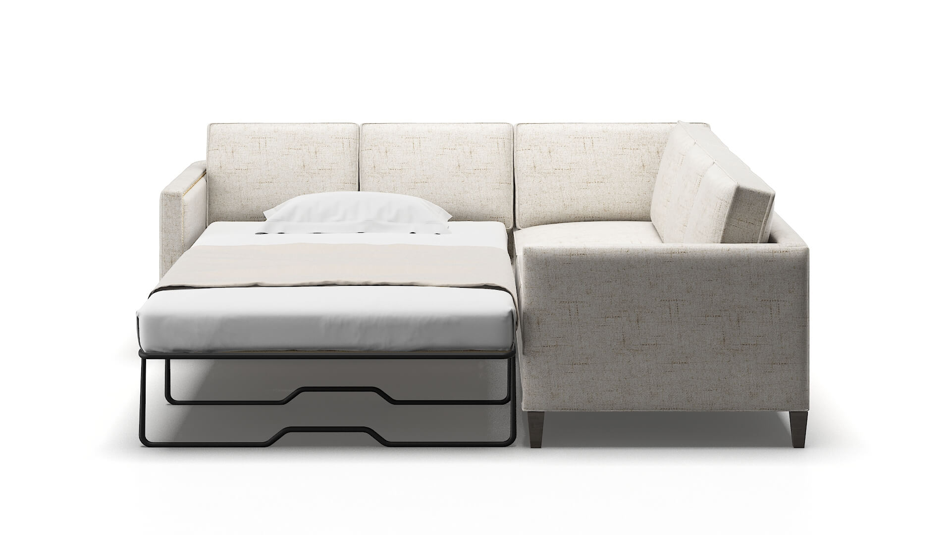 Alps Oceanside Natural Sectional Sleeper Espresso legs 1