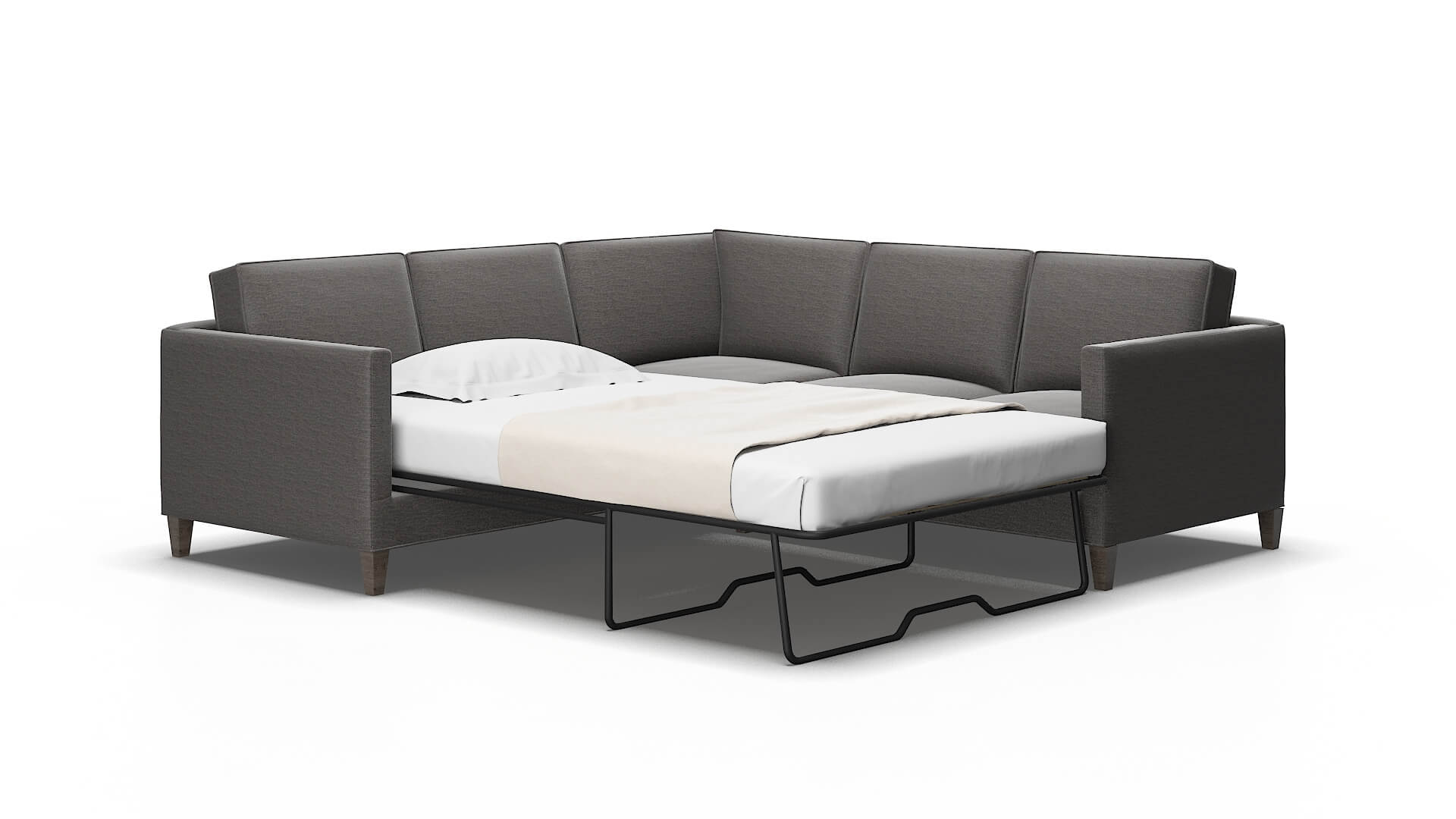 Alps Oscar charcoal Sectional sleeper Espresso Legs  2