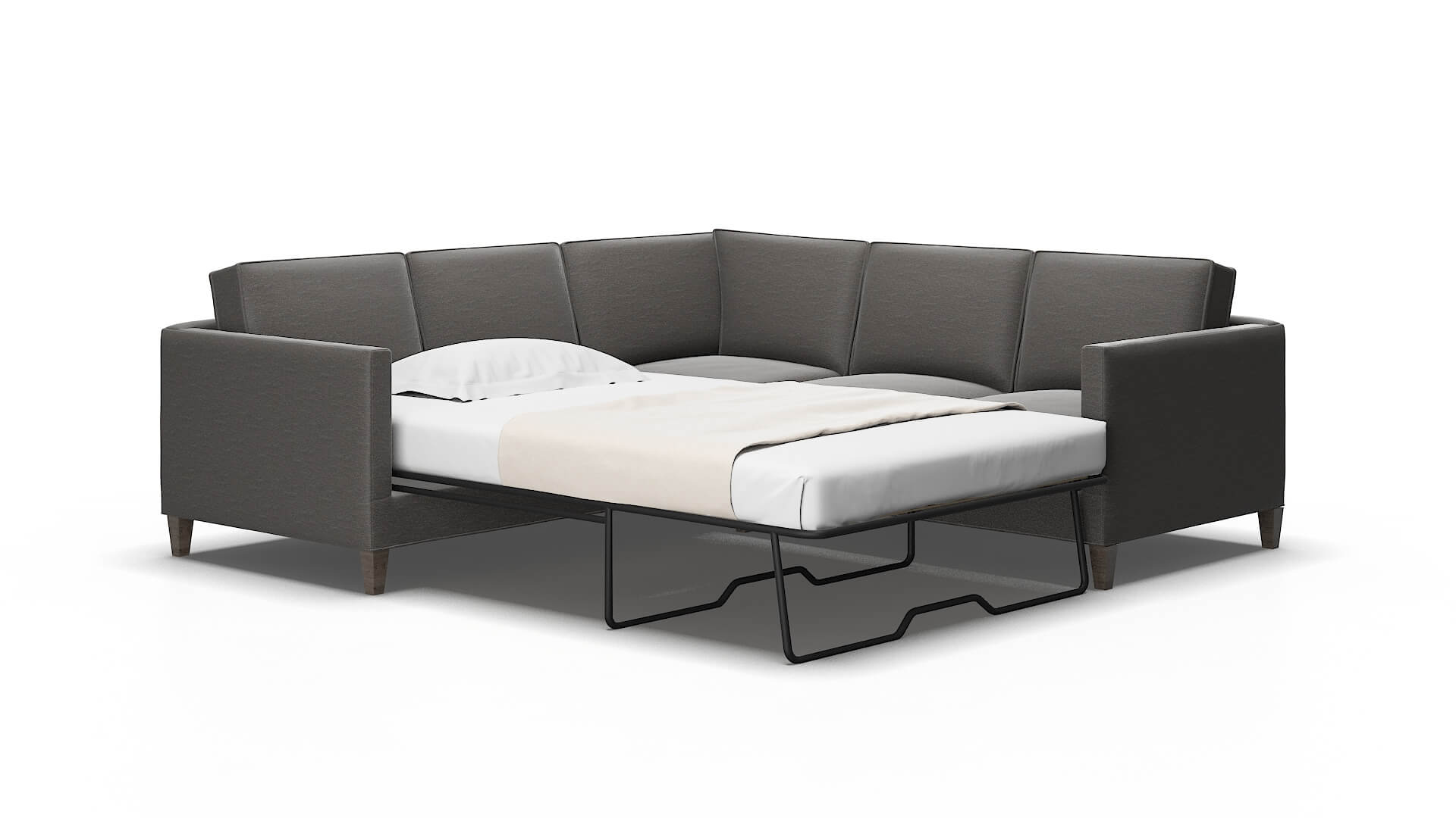 Alps Oscar grey Sectional sleeper Espresso Legs  2