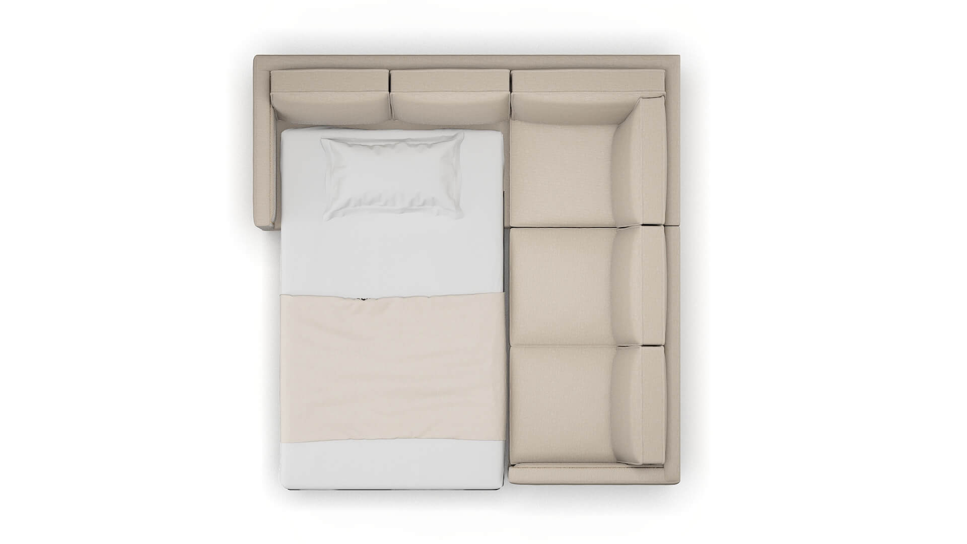 Alps Oscar Linen Sectional Sleeper Espresso legs 3