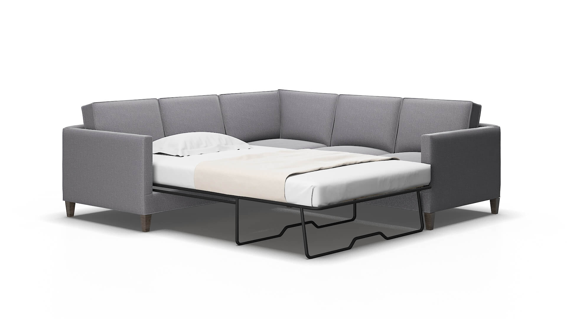 Alps Parker Ash Sectional Sleeper Espresso legs 2