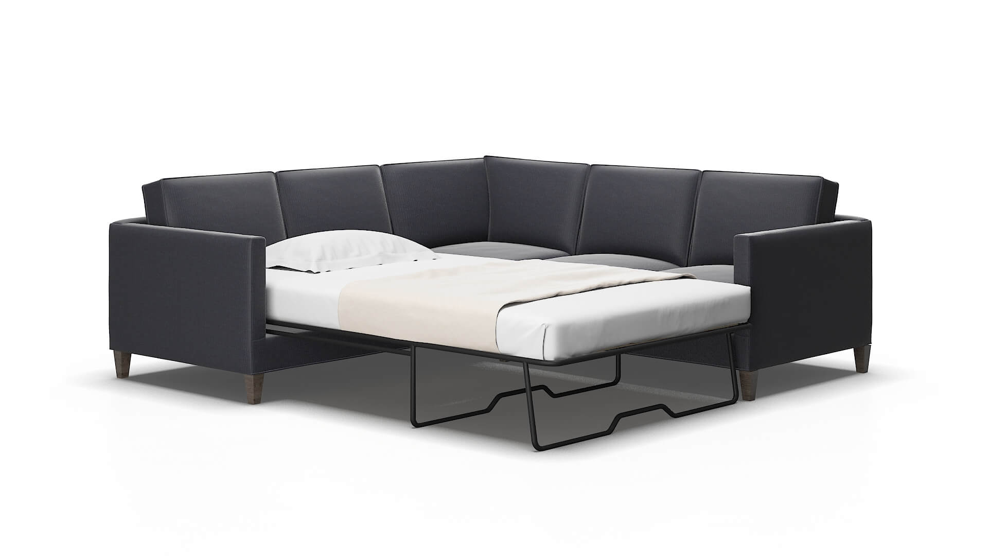 Alps Parker Midnight Sectional Sleeper Espresso legs 2