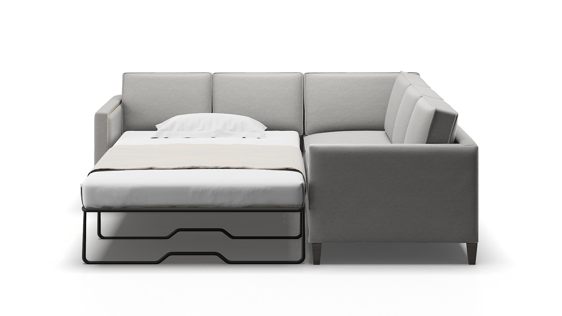 Alps Parker Silver Sectional Sleeper Espresso legs 1