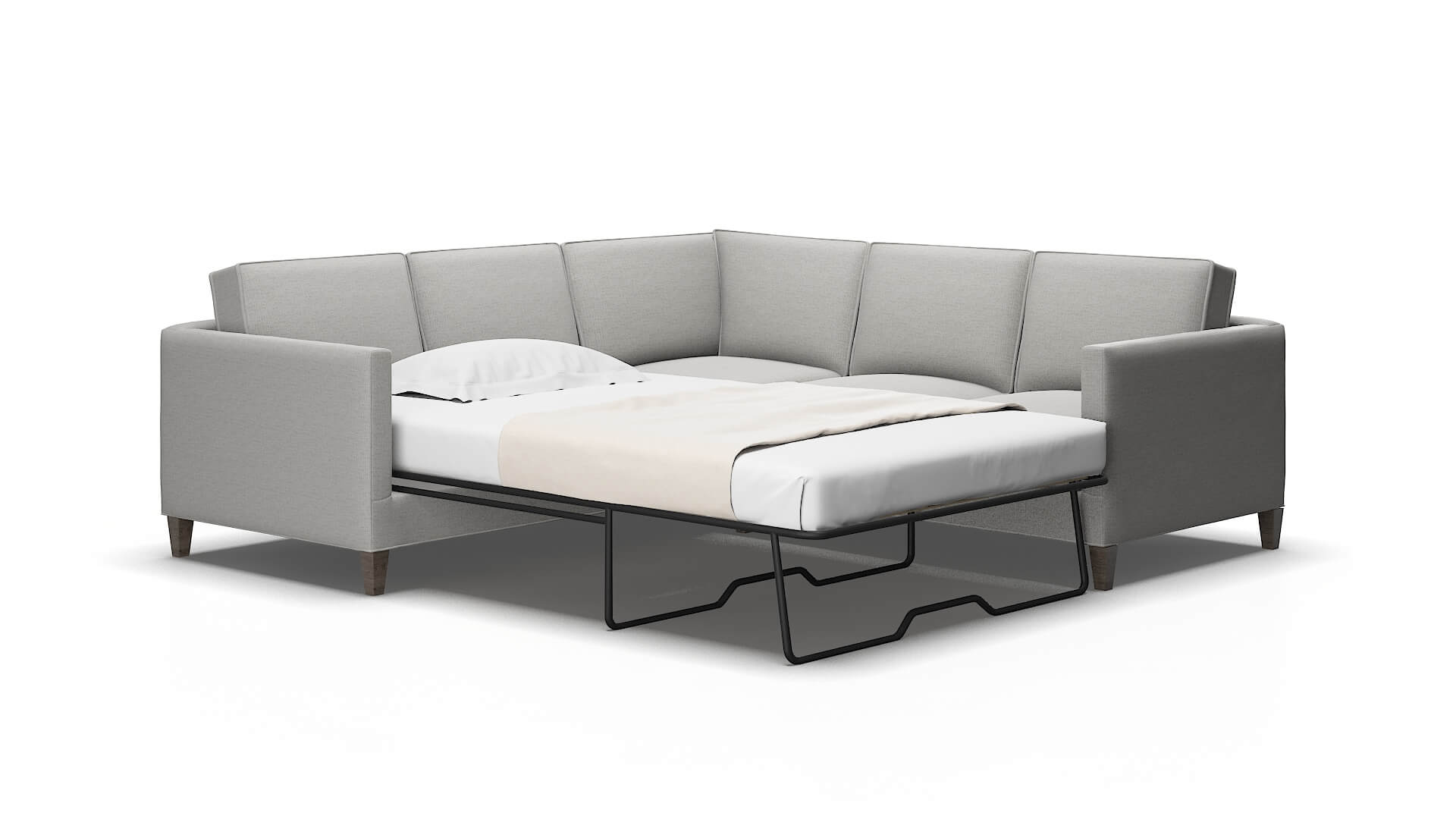 Alps Parker Silver Sectional Sleeper Espresso legs 2