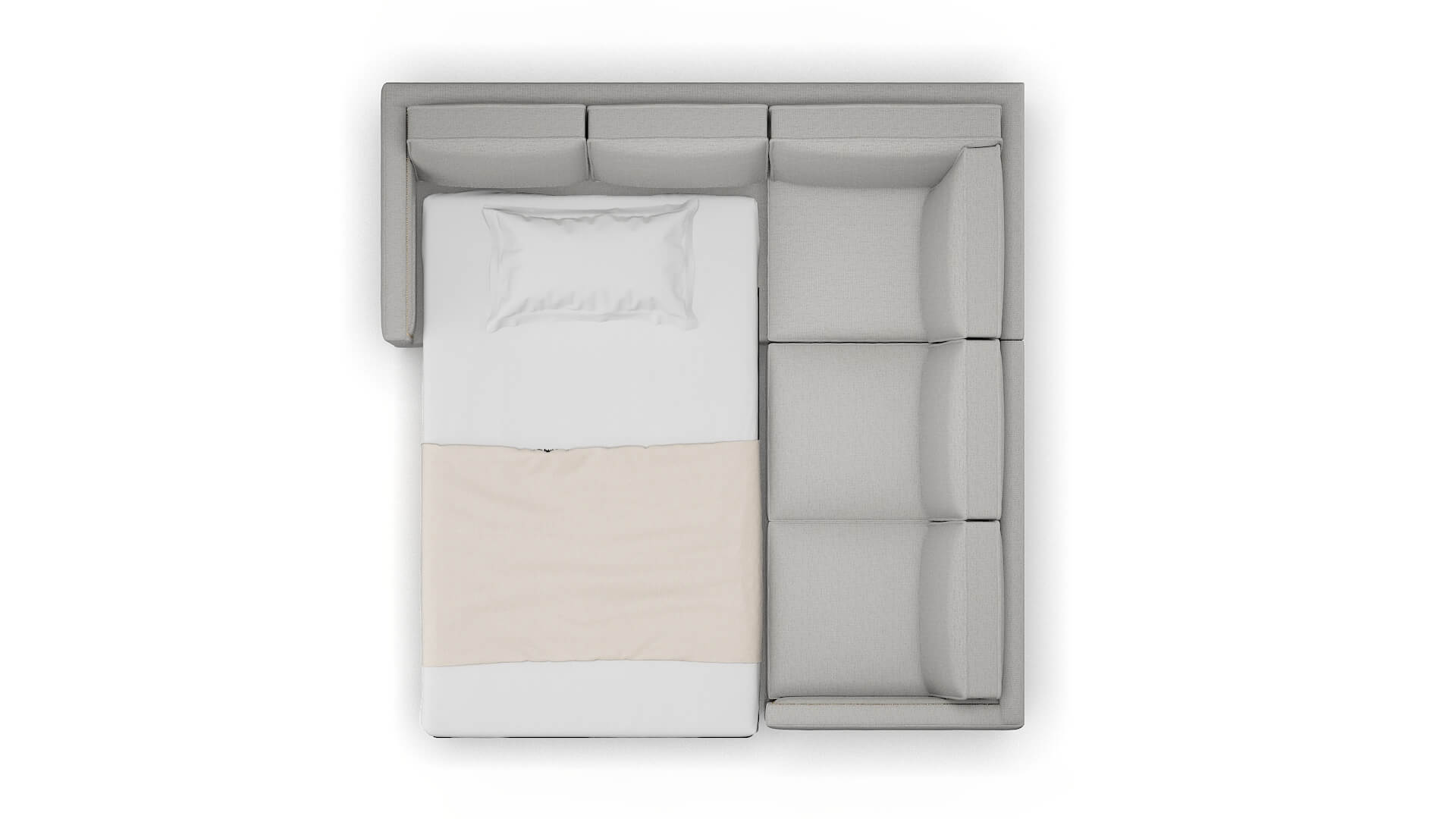 Alps Parker Silver Sectional Sleeper Espresso legs 3