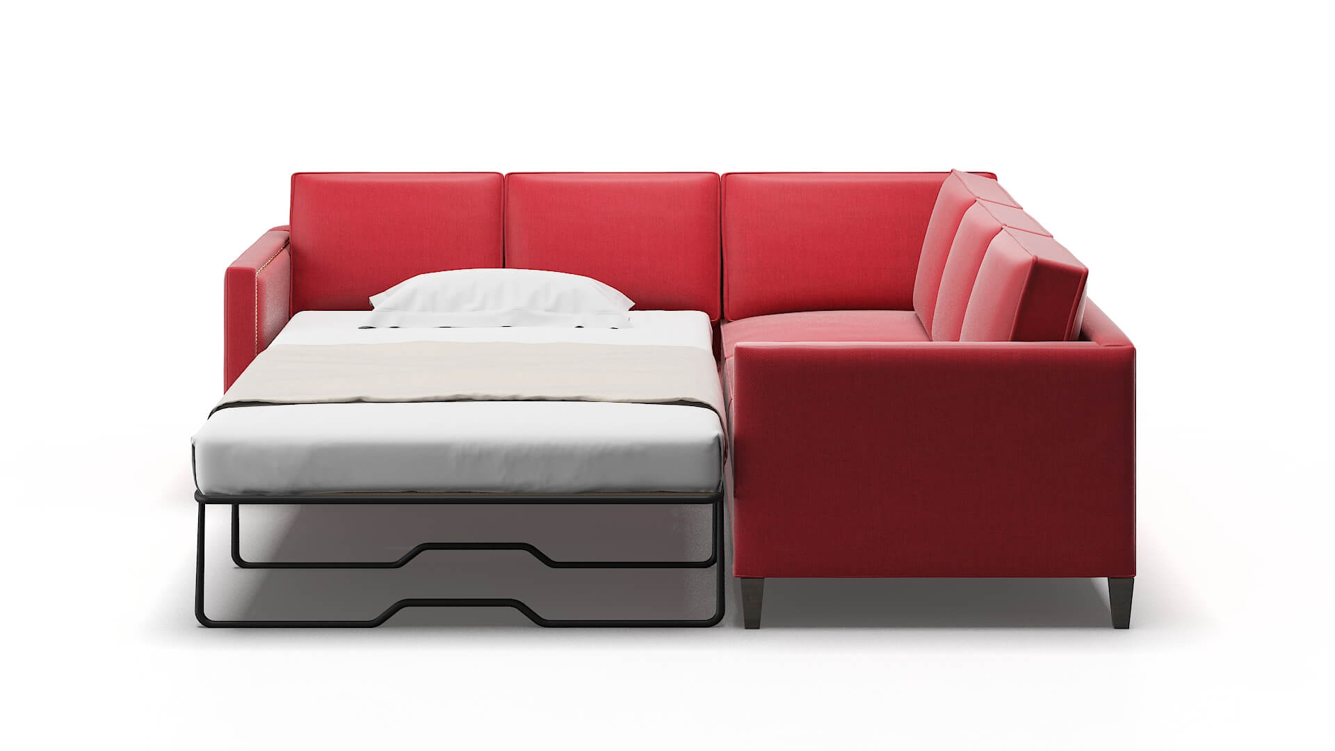 Alps Pauline Ruby Sectional Sleeper Espresso legs 1