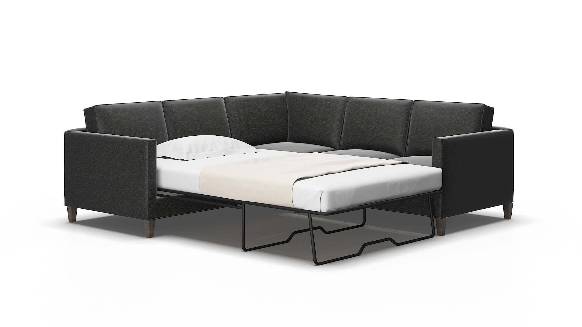 Alps Phoenix Charcoal Sectional Sleeper espresso legs 2