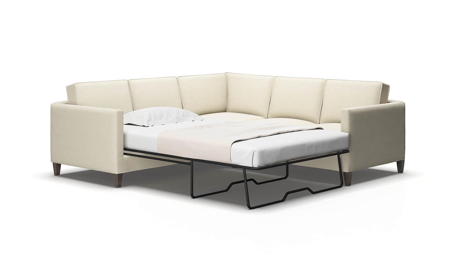 Alps Phoenix Ivory Sectional Sleeper espresso legs 2