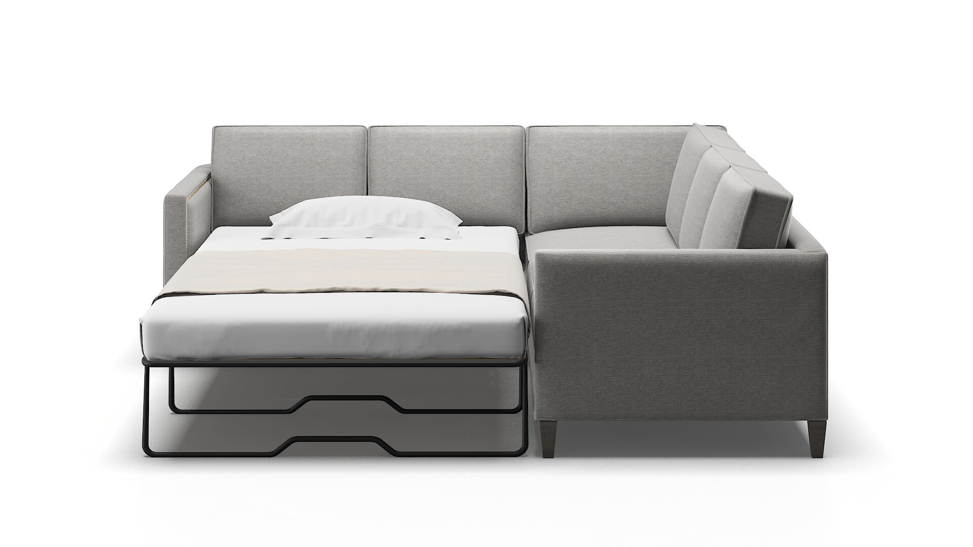 Alps Phoenix Smoke Sectional Sleeper Espresso legs 1