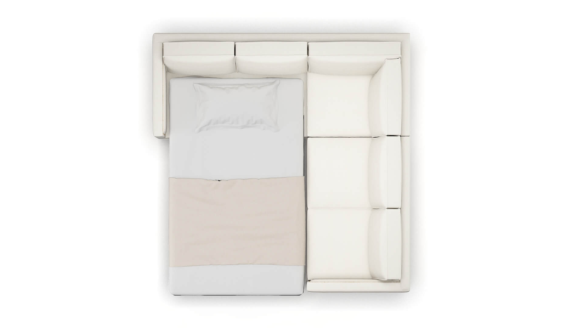 Alps R_prize Cream Sectional Sleeper Espresso legs 3