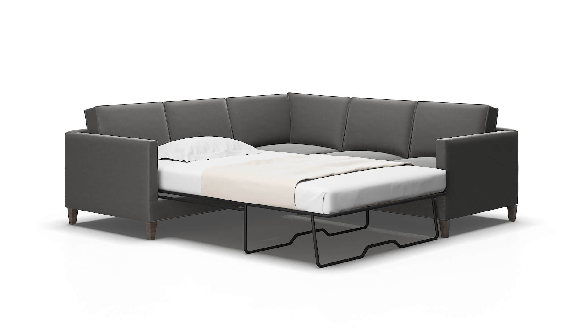 Alps Rocket charcoal Sectional sleeper Espresso Legs  2