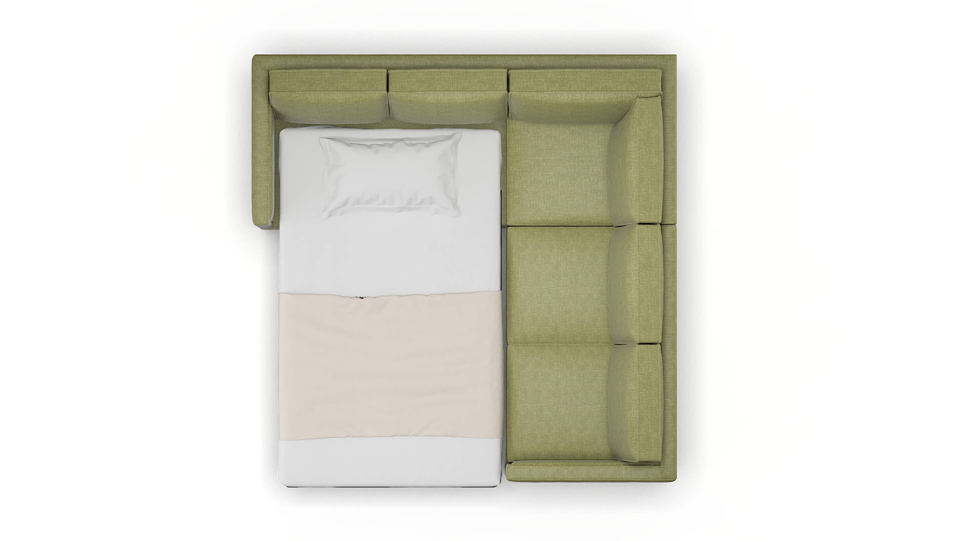 Alps Rocket Evergreen Sectional Sleeper Espresso legs 3