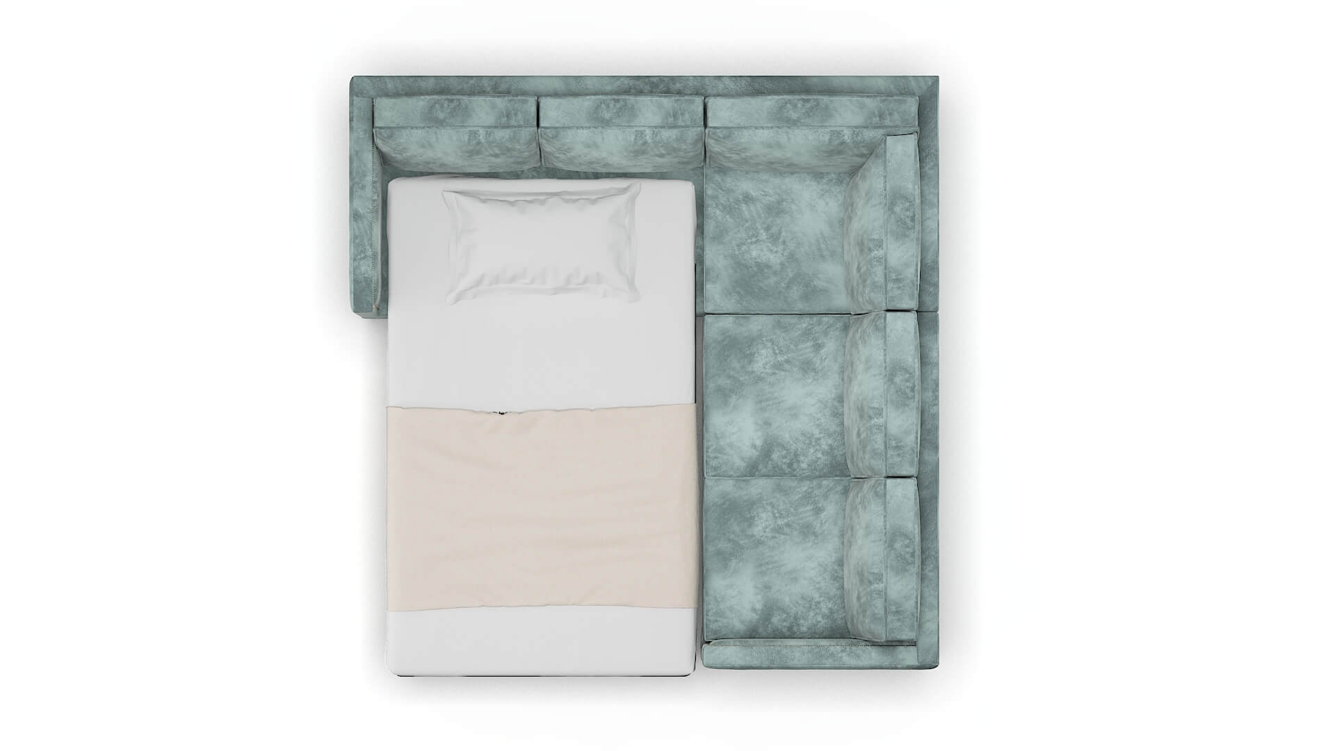 Alps Royale Cloud Sectional Sleeper Espresso legs 3