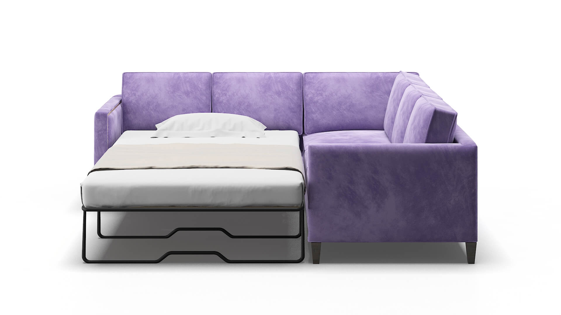 Alps Royale Lavender Sectional Sleeper Espresso legs 1